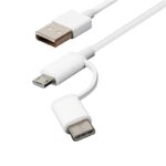 Cabo Xiaomi Mi Charging 2 em 1 Micro USB para Type-C 30cm Branco