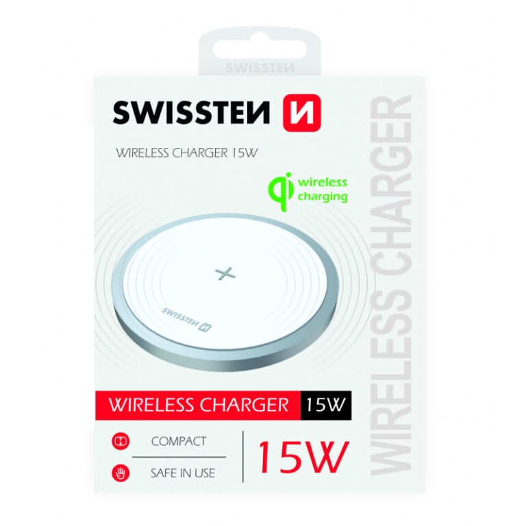 Carregador Swissten Wireless Qi 15W Branco
