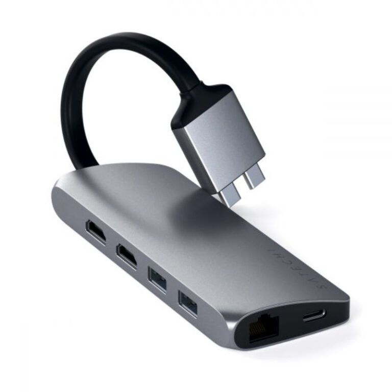 Hub Satechi USB-C Dual Multimedia Cinzento