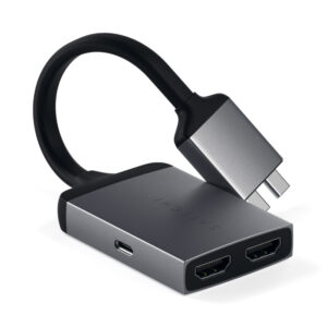 Adaptador USB-C para Dual HDMI Satechi 15cm Cinzento