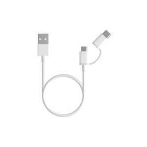 Cabo Xiaomi Mi Charging 2em1 Micro USB para Type-C 1m Branco