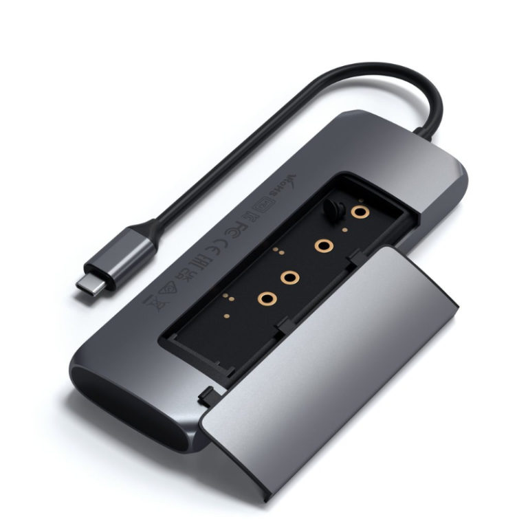 HUB Satechi USB-C Adaptador híbrido multiportas com SSD Cinzento