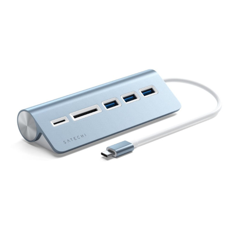 Hub Satechi USB-C Aluminium c Leitor de cartões Azul