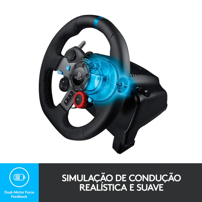 Volante Logitech Racing Wheel G29 Driving Force - PS5 / PS4 / PS3 / PC -  Shark Power Games - Um Mar de Diversão