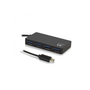 Hub Ewent USB-C 4-Portas USB 3.1 Gen 1 Preto