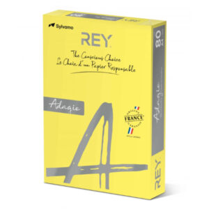 Papel REY Adagio A4 80gr/m2 1 Caixa = 5 resmas - Amarelo Intenso